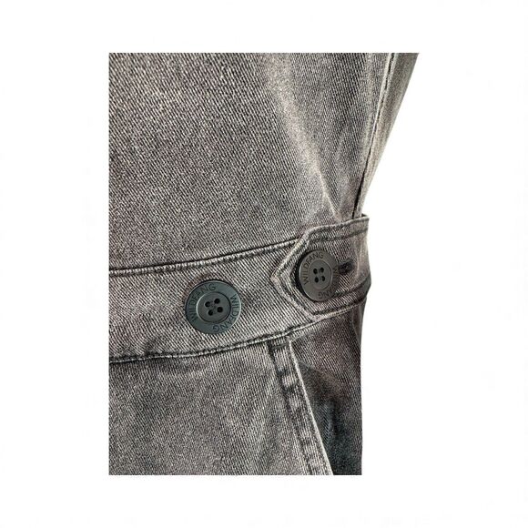 Wildfang The Essential Denim High Waisted Coverall Short Sleeve Dark Gray $178 S - Picture 10 of 11